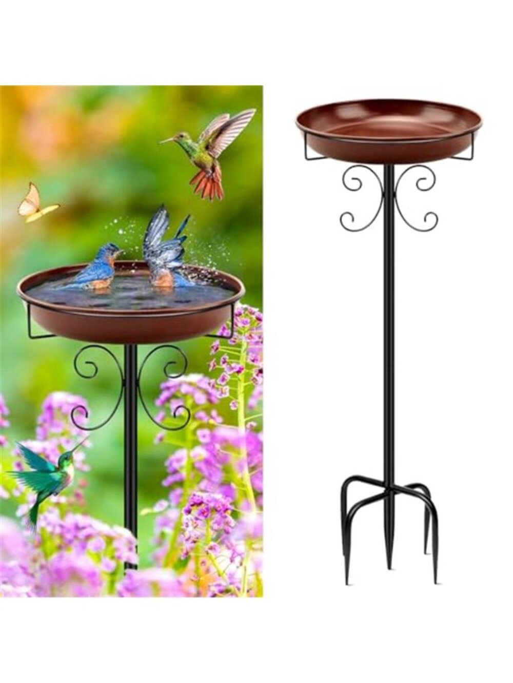 New Heavy Duty Bird Baths for Outdoors, 35In Outdoor Freestanding Birdbaths